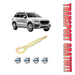 Cui carlig remorcare, tractare auto VOLVO XC90 II (256) din 2014-2022, Otel, Cri-Flo, 4 Stickere cu VOLVO - Img 1