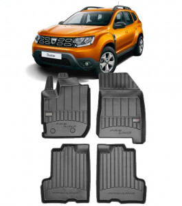 Dacia Duster II, Suv, Din 01.2018 - Prezent , Set Covorase Auto Tip Tavita Premium 3D, din cauciuc accesorii pentru autoturismul tau - masina v174639