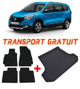 Dacia Lodgy Combi din 07.2012 - Prezent, Set Covorase + tavita portbagaj auto 5 Locuri *1 accesorii pentru autoturismul tau - masina v2508