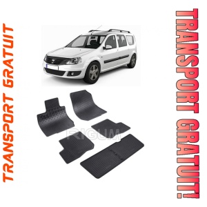 Dacia Logan I Mcv, Combi, fabricat din 01.2007 - 08.2013, 7 Locuri, set covorase auto dedicate, din cauciuc 100% Premium