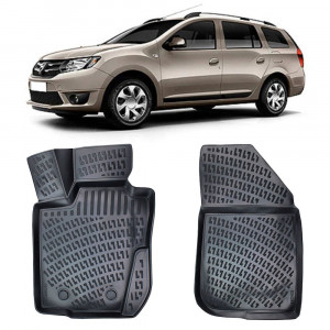 Dacia Logan II Mcv 2012- Set 2 Covorase Auto (Fata) Cauciuc Tip tavita Premium Line 3D accesorii pentru autoturismul tau - masina v242497