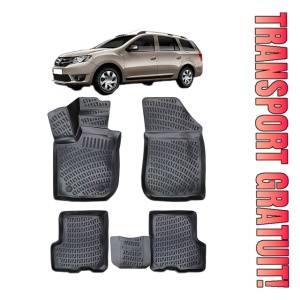 Dacia Logan II Mcv 2012-2021 Set 4 covorase auto din cauciuc tip tavita premium line 3D