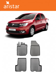 Dacia Logan II, Sedan, Din 03.2013 - 12.2020 , Set Covorase Auto Tip Tavita Premium 3D, din cauciuc accesorii pentru autoturismul tau - masina v174624