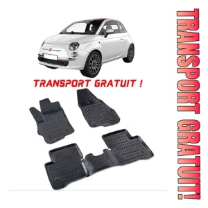 Fiat 500 2007 - 2025 Set 4 covorase auto din cauciuc tip tavita premium line 3D - Transport Gratuit!