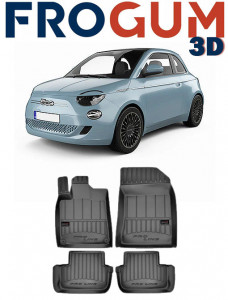 Fiat 500 Electric, Suv, Din 11.2020 - Prezent , Set Covorase Auto Tip Tavita Premium 3D, din cauciuc accesorii pentru autoturismul tau - masina v170434