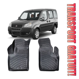 Fiat Doblo 2000-2009 Set 2 Covorase Auto (Fata) Cauciuc Tip tavita Premium Line 3D