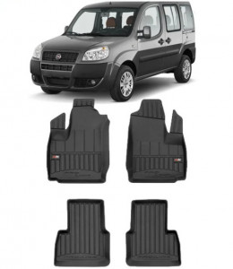 Fiat Doblo I Din 2001 - 2010, Van , Set Covorase Auto Tip Tavita Premium 3D, din cauciuc accesorii pentru autoturismul tau - masina v163088