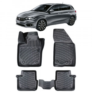 Fiat Tipo hatckback 2015- Set 4 covorase auto din cauciuc tip tavita premium line 3D accesorii pentru autoturismul tau - masina v243067