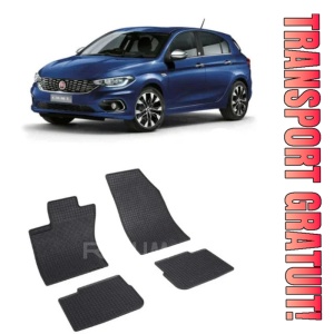 Fiat Tipo, Sedan, fabricat din 01.2016 - Prezent, set covorase auto dedicate, din cauciuc 100% Premium