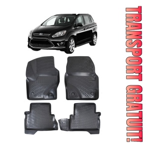 Ford C-Max II 2011-2019 Set 4 covorase auto din cauciuc tip tavita premium line 3D