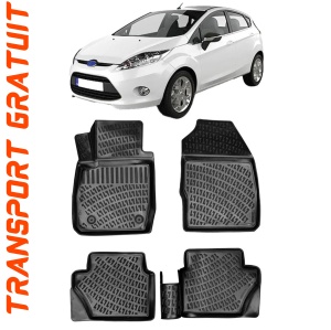 Ford Fiesta VI 2008-2019 Set 4 covorase auto din cauciuc tip tavita premium line 3D accesorii pentru autoturismul tau - masina v242649