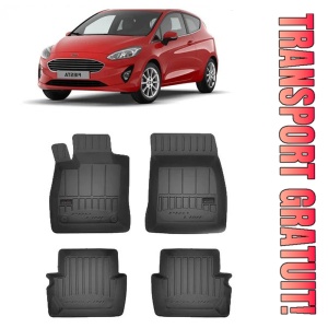 Ford Fiesta VII, Hatchback, Din 07.2017 - Prezent , Set Covorase Auto Tip Tavita Premium 3D, din cauciuc