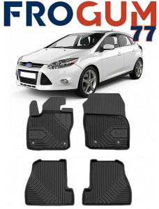 Ford Focus III Facelift Din 2014 - 08.2018, Hatchback , Set Covorase Auto Tip Tavita Premium 3D, din cauciuc accesorii pentru autoturismul tau - masina v164619