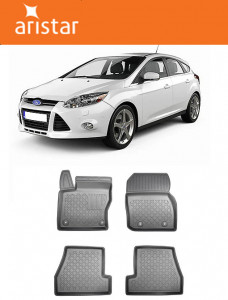 Ford Focus III, Hatchback, Din 03.2011 - 08.2018 , Set Covorase Auto Tip Tavita Premium 3D, din cauciuc accesorii pentru autoturismul tau - masina v173847