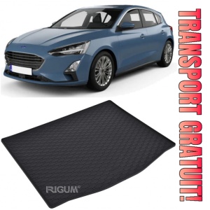 Ford Focus Tavita pentru portbagaj din cauciuc, compatibila Ford Focus III fabricatie 03.2011 - 08.2018, caroserie hatchback, cu roata rezerva