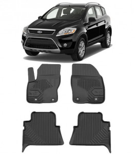 Ford Kuga I Din 02.2008 - 01.2013, Hatchback , Set Covorase Auto Tip Tavita Premium 3D, din cauciuc accesorii pentru autoturismul tau - masina v168666