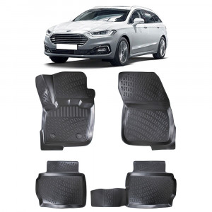 Ford Mondeo V 2014- Set 4 covorase auto din cauciuc tip tavita premium line 3D accesorii pentru autoturismul tau - masina v243116