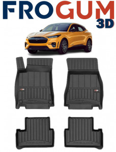Ford Mustang Mach-E Electric Din 05.2021 - Prezent, Suv , Set Covorase Auto Tip Tavita Premium 3D, din cauciuc accesorii pentru autoturismul tau - masina v162300