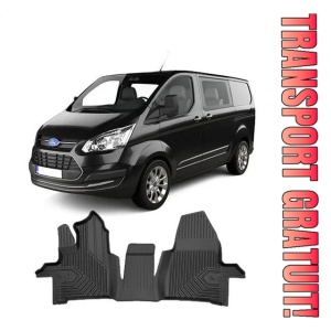 Ford Transit Custom Din 2018 - Prezent, Van , Set Covorase Auto Tip Tavita Premium 3D, din cauciuc - Img 1