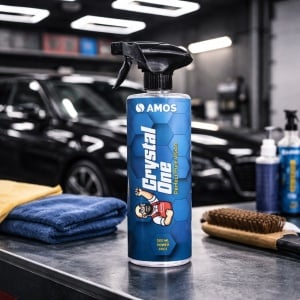 Gel curatare geamuri si oglinzi auto AMOS Crystal One,tip pulverizator, efect hidrofob, fara urme, vizibilitate maxima, cantitate 500 ml - Img 5