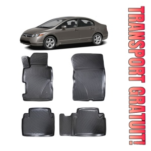 Honda Civic Sedan VIII 2005-2011 Set 4 covorase auto din cauciuc tip tavita premium line 3D