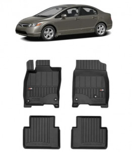 Honda CIVIc X Din 05.2017 - 10.2022, Sedan , Set Covorase Auto Tip Tavita Premium 3D, din cauciuc accesorii pentru autoturismul tau - masina v163141