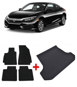 Honda CIVic X Hatchback din 03.2017 - Prezent *4, Set Covorase + tavita portbagaj auto - Img 2