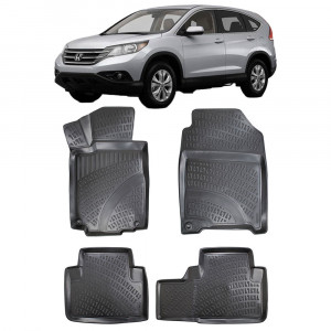 Honda Cr-V IV 2011-2016 Set 4 covorase auto din cauciuc tip tavita premium line 3D accesorii pentru autoturismul tau - masina v243121