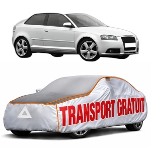Husa Prelata Antigrindina Auto AUDI A3 (8P1) din 2003-2012, Protectie auto contra intemperiilor la grindina, Waterproof, 4x Stickere auto AUDI