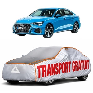 Husa Prelata Antigrindina Auto AUDI A3 Limousine (8YS, 8YM) din 2020-2022, Protectie auto contra intemperiilor la grindina, Waterproof, 4x Stickere auto AUDI