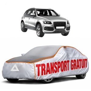 Husa Prelata Antigrindina Auto AUDI Q5 (8RB) din 2008-2017, Protectie auto contra intemperiilor la grindina, Waterproof, 4x Stickere auto AUDI