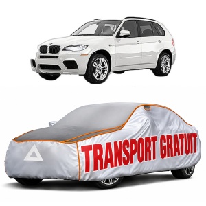 Husa Prelata Antigrindina Auto BMW Seria X5 (E70) din 2006-2013, Protectie auto contra intemperiilor la grindina, Waterproof, 4x Stickere auto BMW