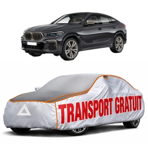 Husa Prelata Antigrindina Auto BMW Seria X6 (G06, F96) din 2019-2023, Protectie auto contra intemperiilor la grindina, Waterproof, 4x Stickere auto BMW