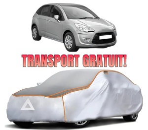 Husa Prelata Antigrindina Auto CITROEN C3 II (SC_) din 2009-2016, Protectie auto contra intemperiilor la grindina, Waterproof, 4x Stickere auto CITROEN