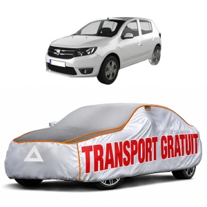 Husa Prelata Antigrindina Auto DACIA SANDERO II din 2012-2019, Protectie auto contra intemperiilor la grindina, Waterproof, 4x Stickere auto DACIA