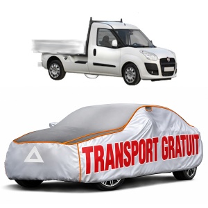 Husa Prelata Antigrindina Auto FIAT DOBLO Platform/Chassis (263_) din 2010-2023, Protectie auto contra intemperiilor la grindina, Waterproof, 4x Stickere auto FIAT