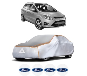 Husa Prelata Antigrindina Auto FORD C-MAX II (DXA/CB7, DXA/CEU) din 2010-2019, Protectie auto contra intemperiilor la grindina, Waterproof, 4x Stickere auto FORD - Img 2