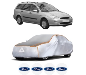 Husa Prelata Antigrindina Auto FORD FOCUS I Turnier (DNW) din 1999-2004, Protectie auto contra intemperiilor la grindina, Waterproof, 4x Stickere auto FORD - Img 2