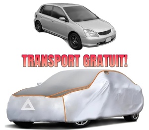 Husa Prelata Antigrindina Auto HONDA CIVIC VII Hatchback (EU, EP, EV) din 2000-2005, Protectie auto contra intemperiilor la grindina, Waterproof, 4x Stickere auto HONDA