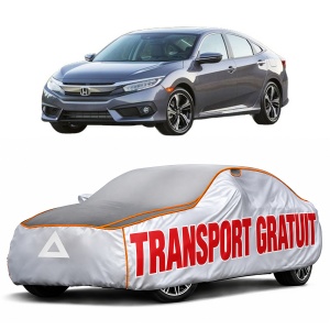 Husa Prelata Antigrindina Auto HONDA CIVIC X Hatchback (FC_, FK_) din 2017-2022, Protectie auto contra intemperiilor la grindina, Waterproof, 4x Stickere auto HONDA