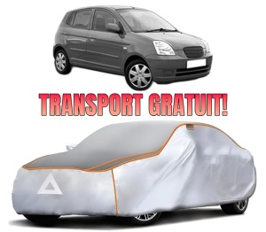 Husa Prelata Antigrindina Auto KIA PICANTO I (SA) din 2004-2011, Protectie auto contra intemperiilor la grindina, Waterproof, 4x Stickere auto KIA