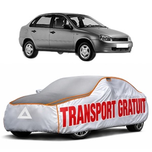 Husa Prelata Antigrindina Auto LADA KALINA Saloon (1118) din 2004-2013, Protectie auto contra intemperiilor la grindina, Waterproof, 4x Stickere auto LADA
