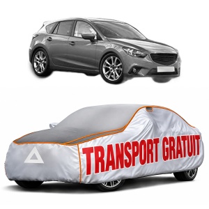 Husa Prelata Antigrindina Auto MAZDA 3 (BM, BN) din 2013-2019, Protectie auto contra intemperiilor la grindina, Waterproof, 4x Stickere auto MAZDA