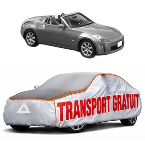 Husa Prelata Antigrindina Auto NISSAN 350Z Roadster (Z33) din 2004-2009, Protectie auto contra intemperiilor la grindina, Waterproof, 4x Stickere auto NISSAN