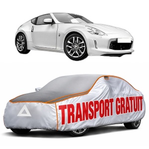 Husa Prelata Antigrindina Auto NISSAN 370Z Coupe (Z34) din 2009-2013, Protectie auto contra intemperiilor la grindina, Waterproof, 4x Stickere auto NISSAN