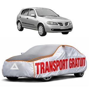 Husa Prelata Antigrindina Auto NISSAN ALMERA II Hatchback (N16) din 2000-2006, Protectie auto contra intemperiilor la grindina, Waterproof, 4x Stickere auto NISSAN