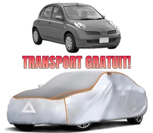Husa Prelata Antigrindina Auto NISSAN MICRA III (K12) din 2002-2010, Protectie auto contra intemperiilor la grindina, Waterproof, 4x Stickere auto NISSAN