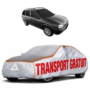 Husa Prelata Antigrindina Auto OPEL CORSA B Estate (S93) din 1999-2002, Protectie auto contra intemperiilor la grindina, Waterproof, 4x Stickere auto OPEL