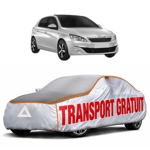 Husa Prelata Antigrindina Auto PEUGEOT 308 Hatchback Van (LB_) din 2015-2021, Protectie auto contra intemperiilor la grindina, Waterproof, 4x Stickere auto PEUGEOT