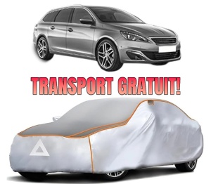 Husa Prelata Antigrindina Auto PEUGEOT 308 SW II (LC_, LJ_, LR_, LX_, L4_) din 2014-2021, Protectie auto contra intemperiilor la grindina, Waterproof, 4x Stickere auto PEUGEOT